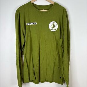 Burton Men’s Green Long Sleeve Logo T-Shirt Large Tree
